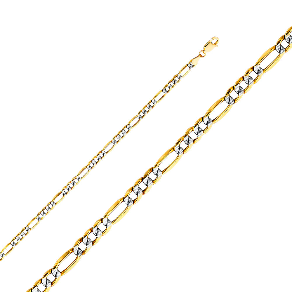 14KY 3.9mm Hollow Figaro 3+1 WP Chain