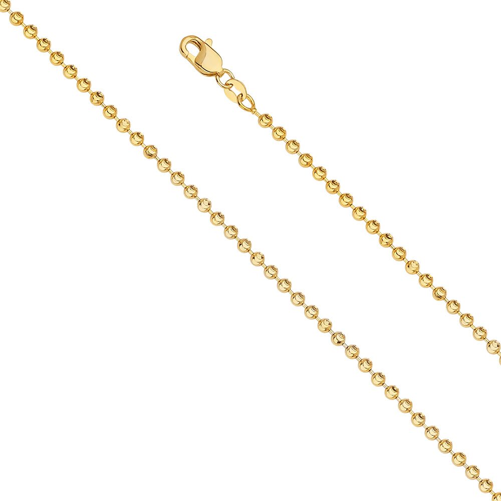 14KY 2.5mm MoonCut Bead Chain