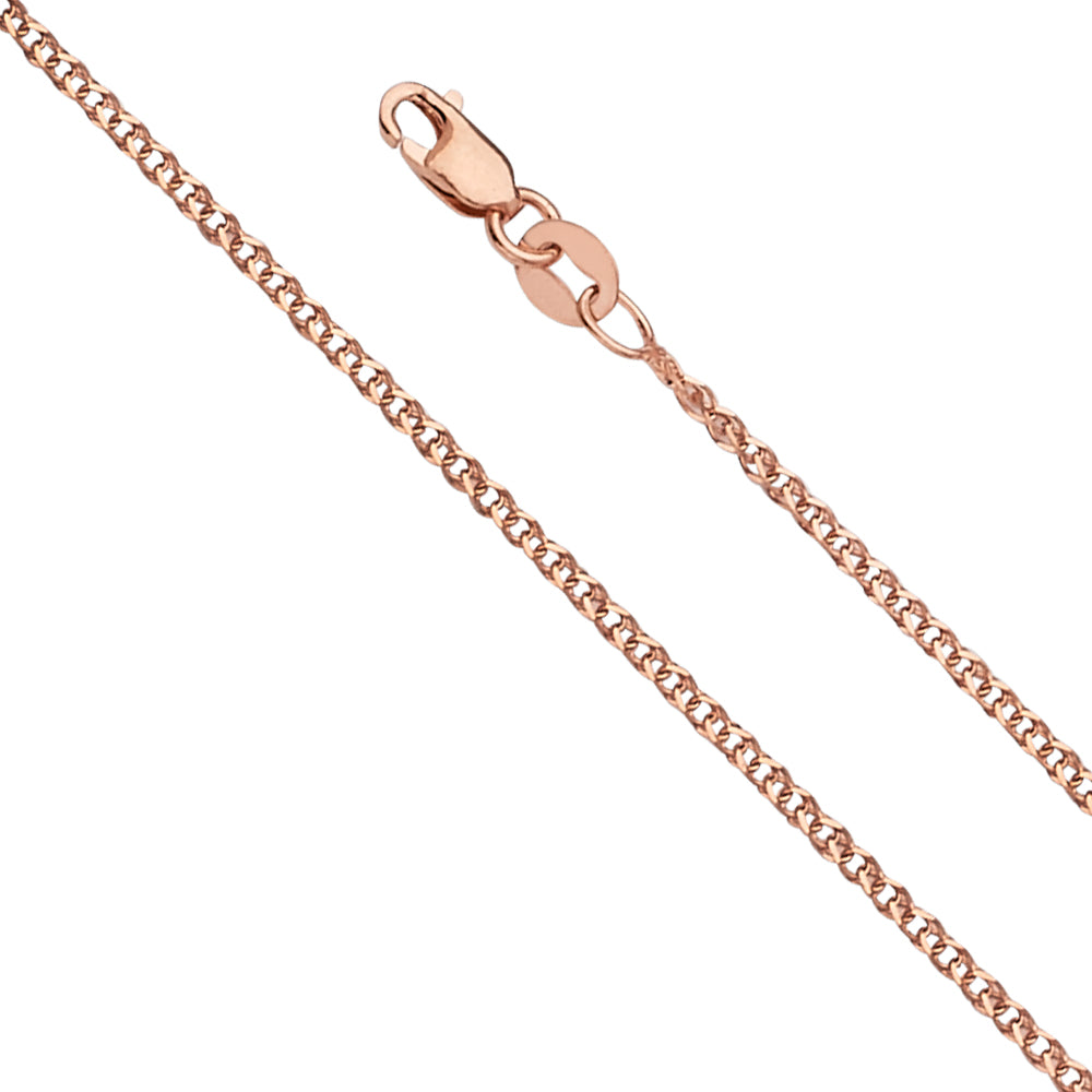 14K Pink 1.4mm Flat Wheat 025