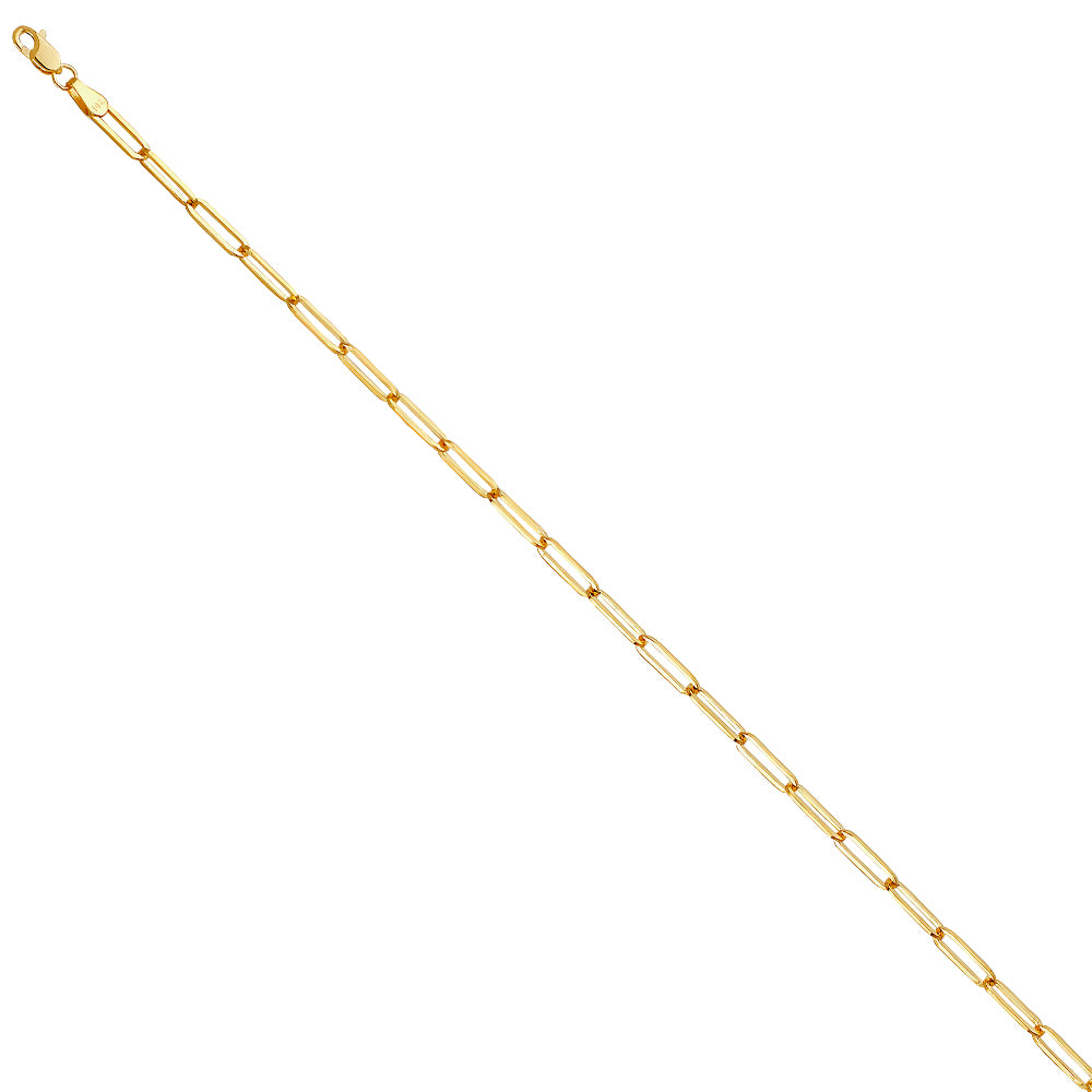 14KY 3.0mm Solid Square Paperclip Chain