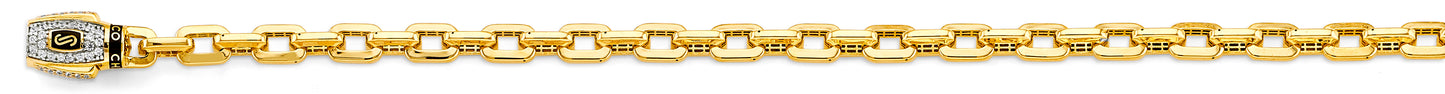 14K 2T 6mm Hollow Monaco Cable with CZ Lock Chain
