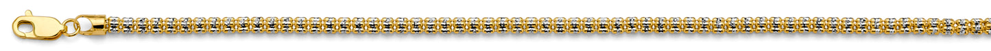 14K 2T 3.3mm 5Line DC Ball WP Chain