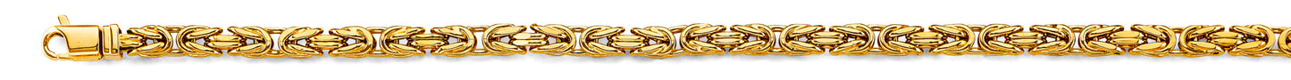 14KY 4.4mm Hollow Round Byzantine Chain
