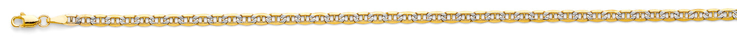 14K 2T 3.4mm Hollow Mariner WP Chain