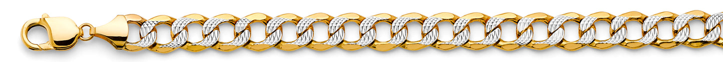 14K 2T 10.8mm Hollow Bevelled Curb WP Chain