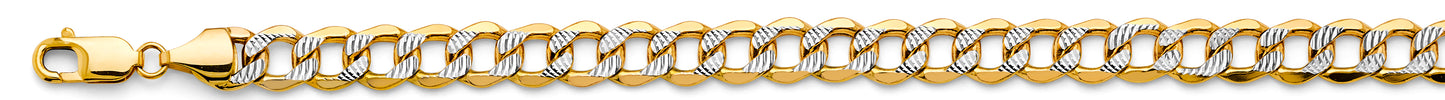 14K 2T 8.9mm Hollow Bevelled Curb WP Chain