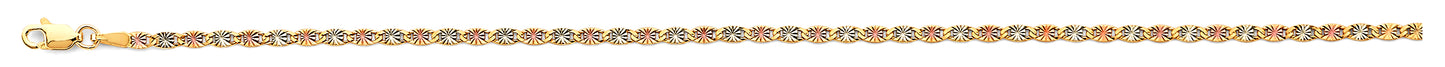 14K 3C 2.3mm Flat Valentino Star DC Chain
