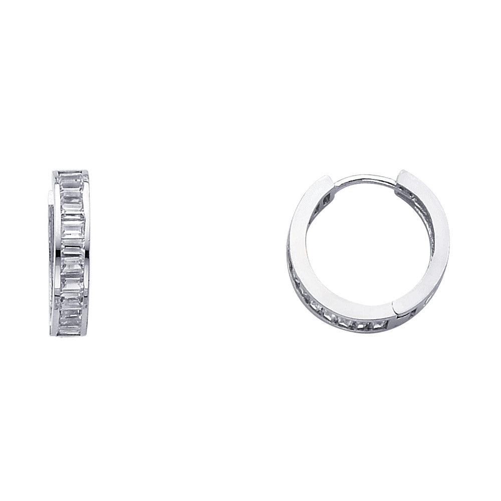 14KW CZ Huggies Earrings