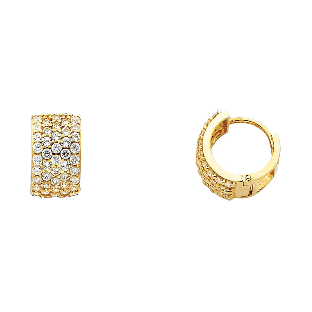 14KY CZ Huggies Earrings (ER273)