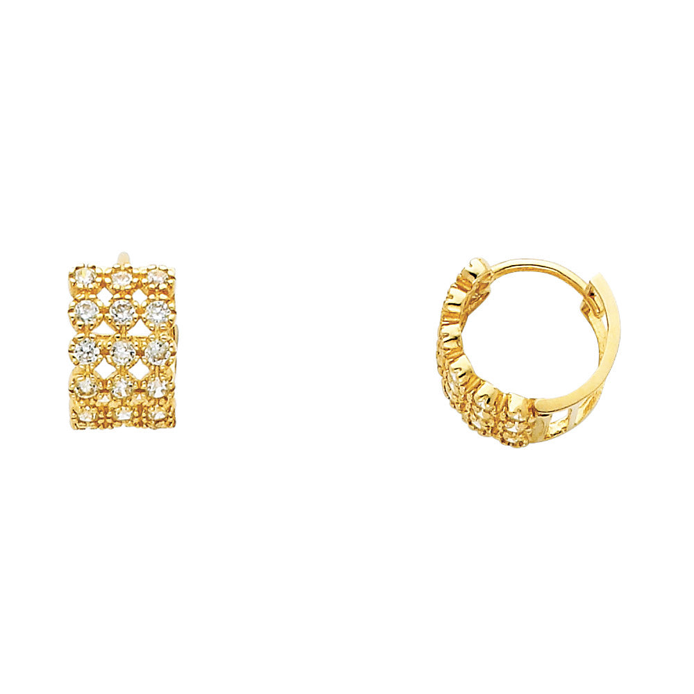 14KY CZ Huggies Earrings (ER275)