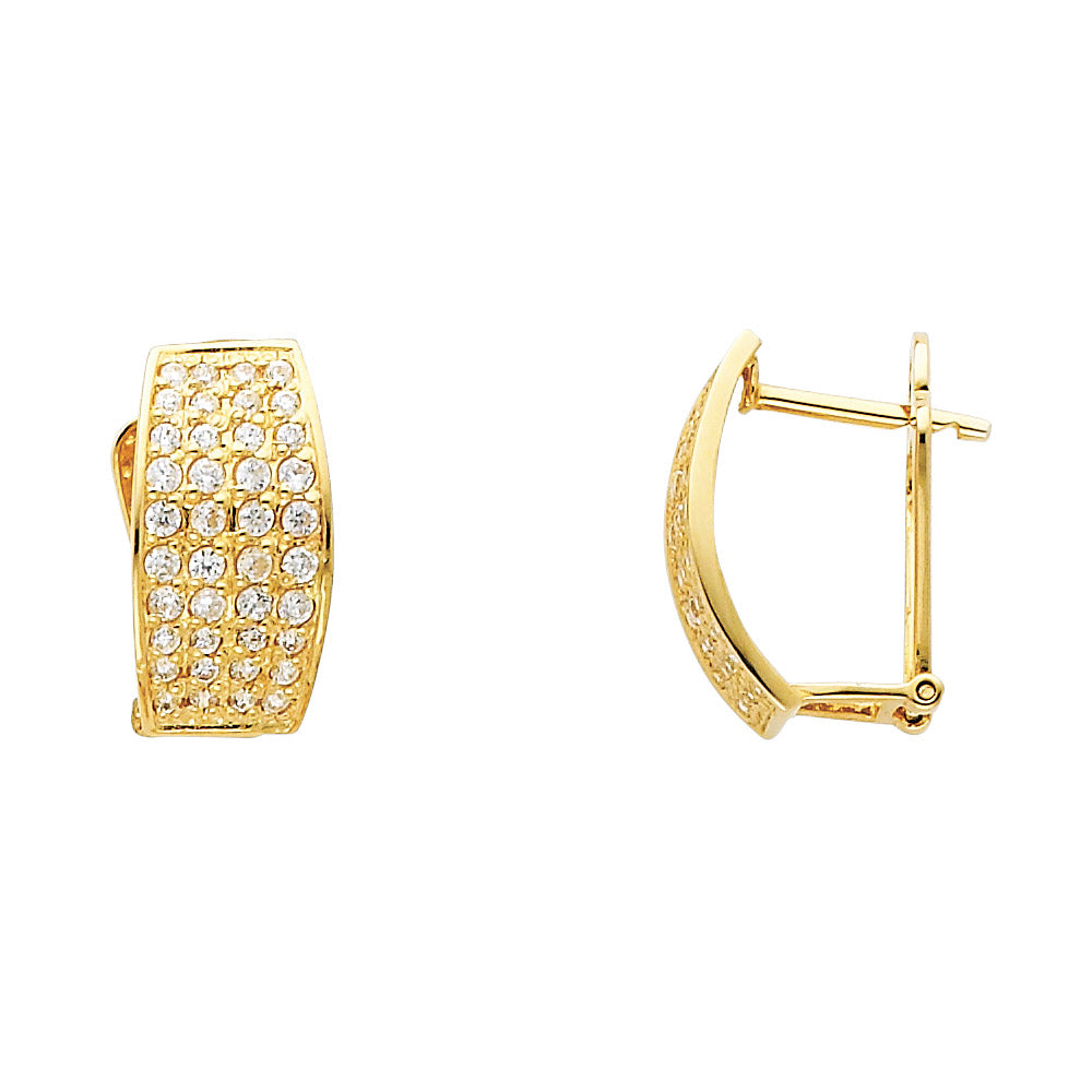 14KY CZ Huggies Earrings