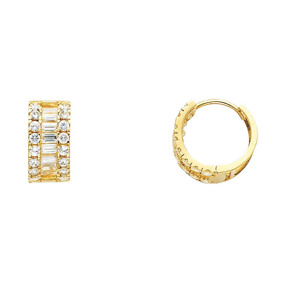 14KY CZ Huggies Earrings (ER278)