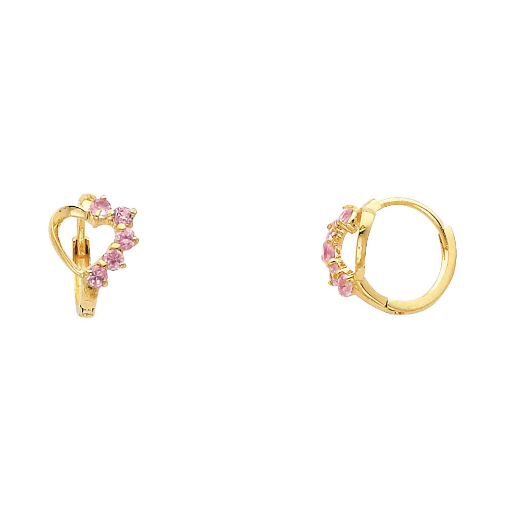 14KY Heart Huggies Earrings