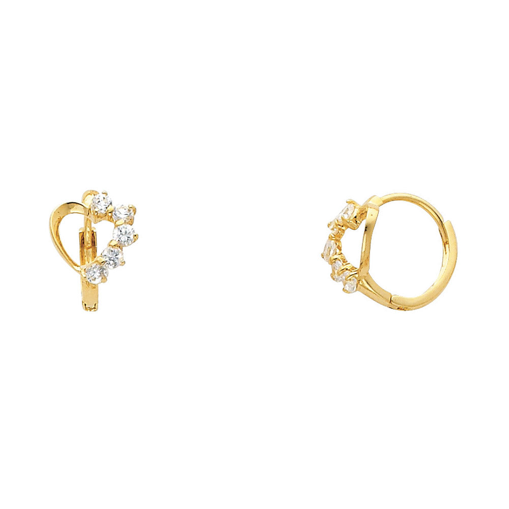 14KY Heart Huggies Earrings