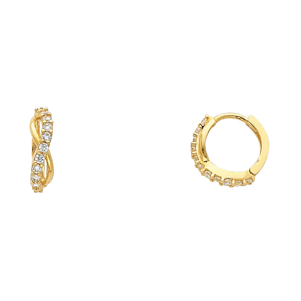 14KY CZ Huggies Earrings (ER306)