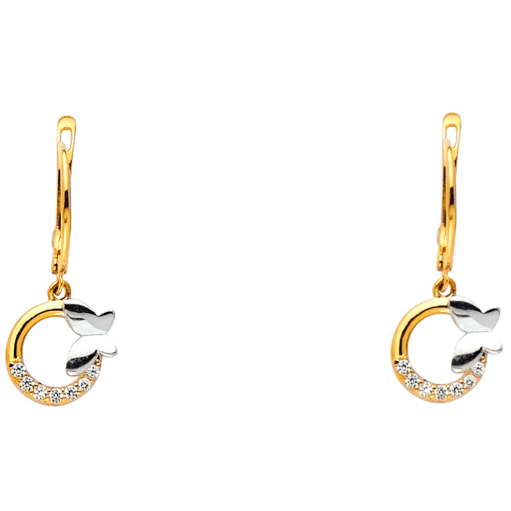 14K 2T Butterfly Earrings
