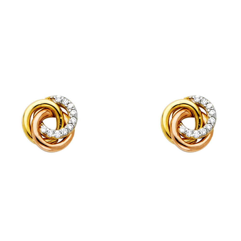 14K 3C CZ Earrings (ER548)
