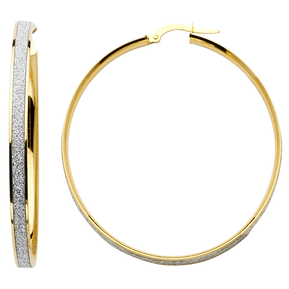 14KY Spark Round Hoop Earrings ER-0654