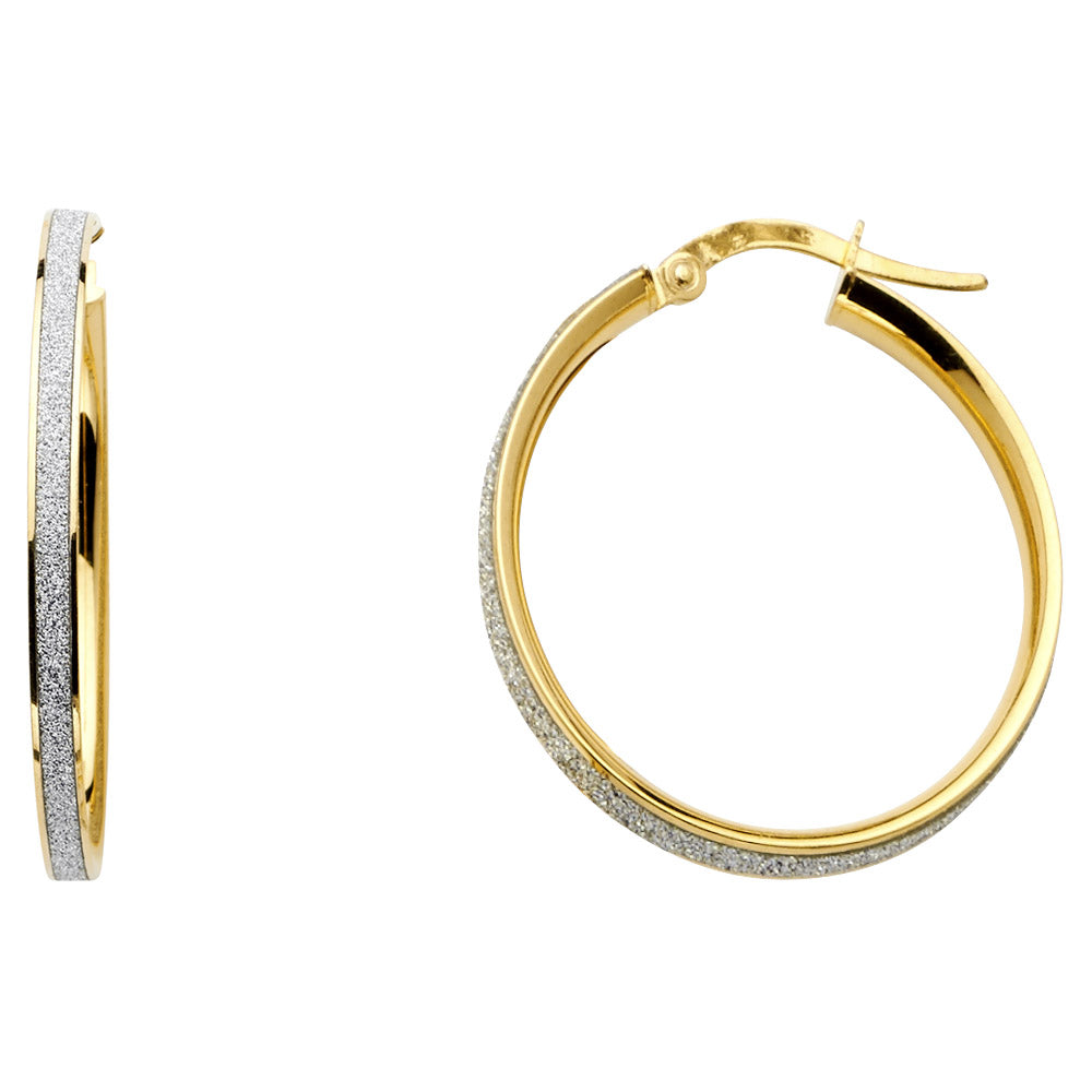 14KY Spark Round Hoop Earrings ER-0660