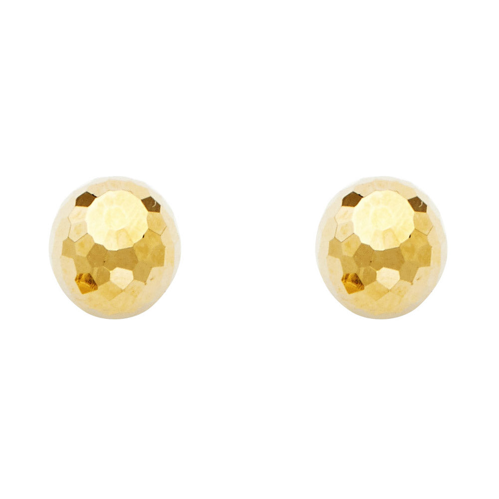 14KY 9.5mm D Ball Earrings with Push-back