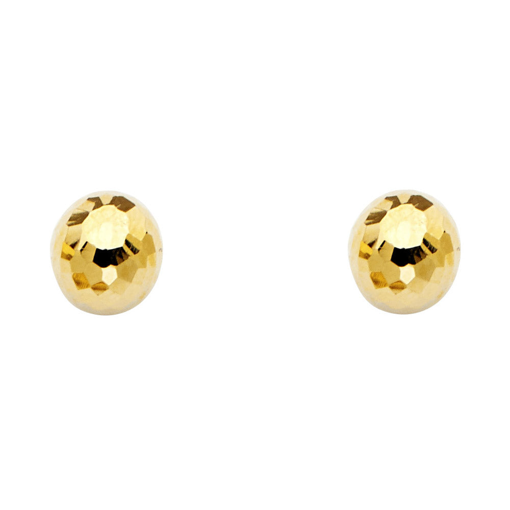 14KY 8mm D Ball Earrings with Push-back