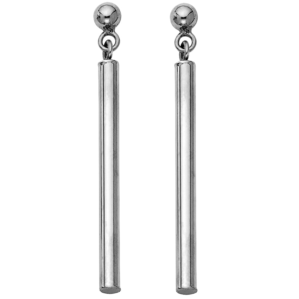 14KW Round Bar Hanging Earrings