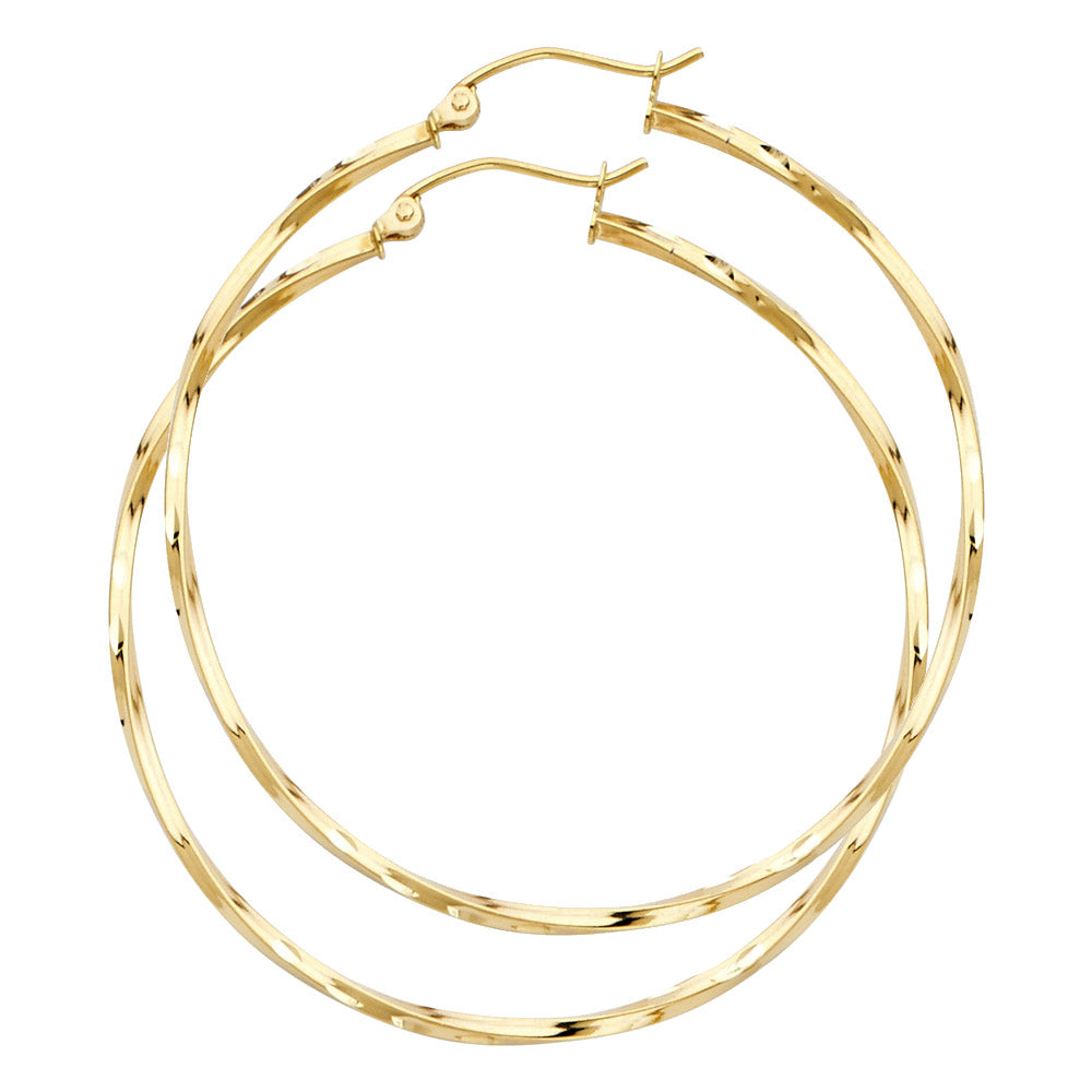 14KY Curled Hoop Earrings ER-0926