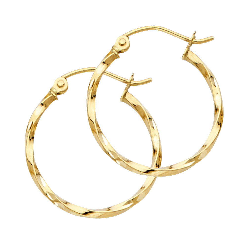 14KY Curled Hoop Earrings ER-0929