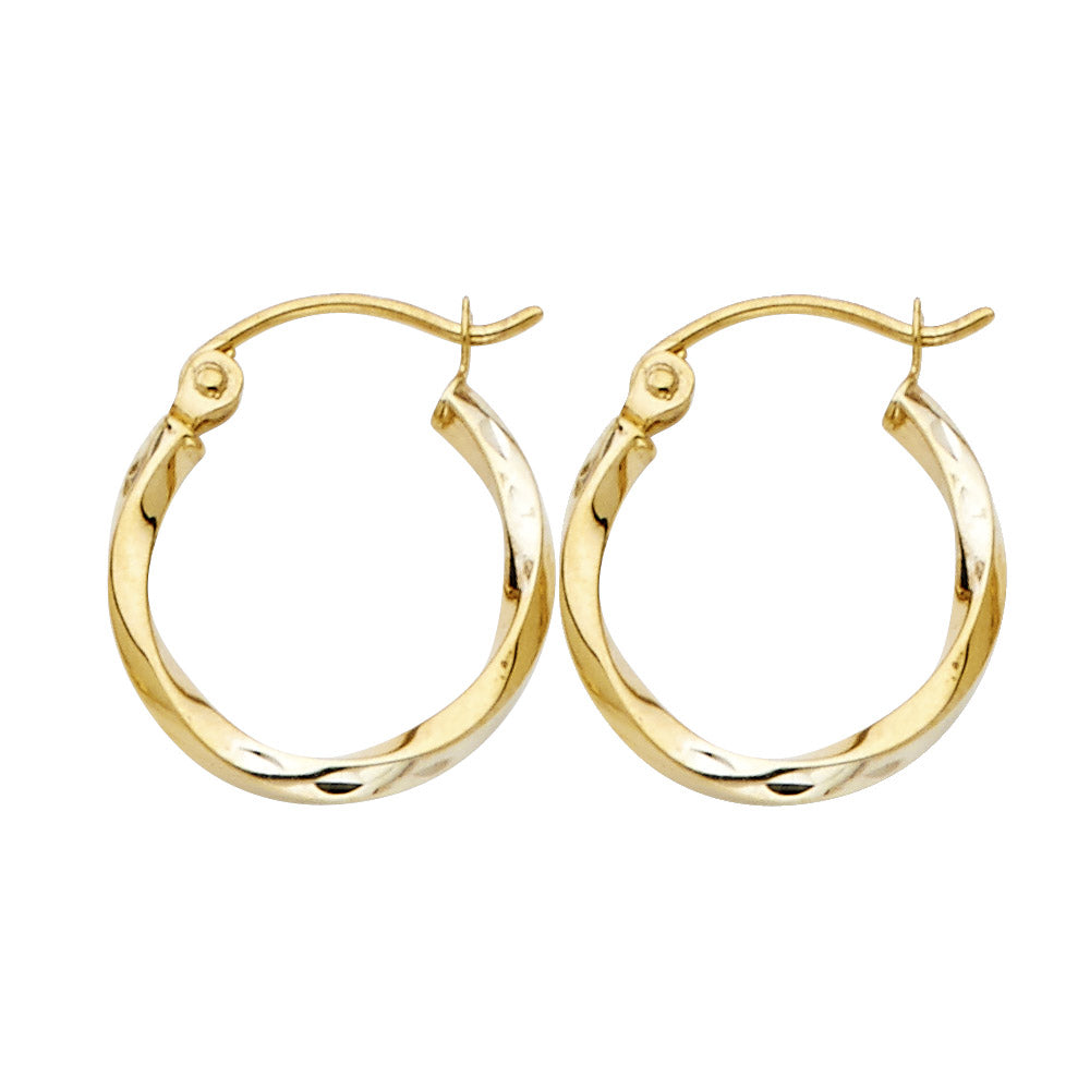 14KY Curled Hoop Earrings ER-0930