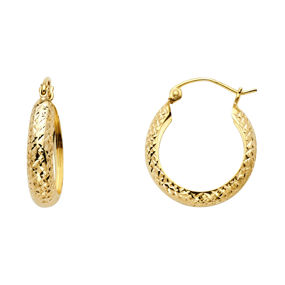 14KY Full DC Half Dome Hoop Earrings ER-1054