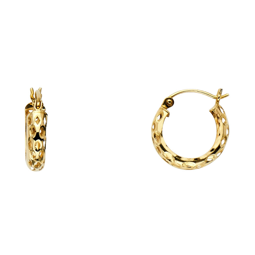 14KY Perforated Hoop Earrings ER-1063