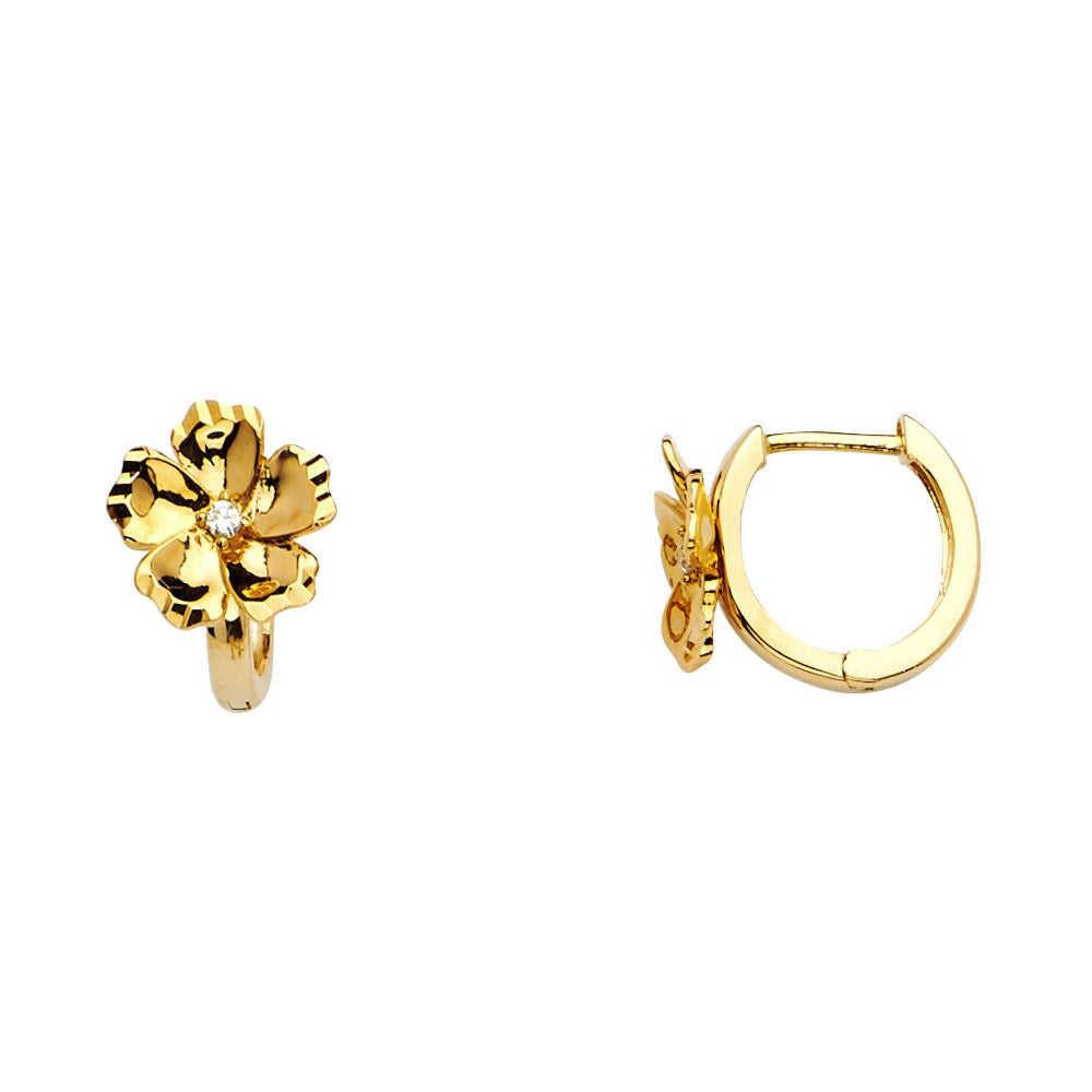 14KY CZ Huggies Earrings