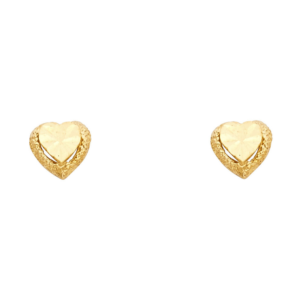 14KY Small Heart Post Earrings