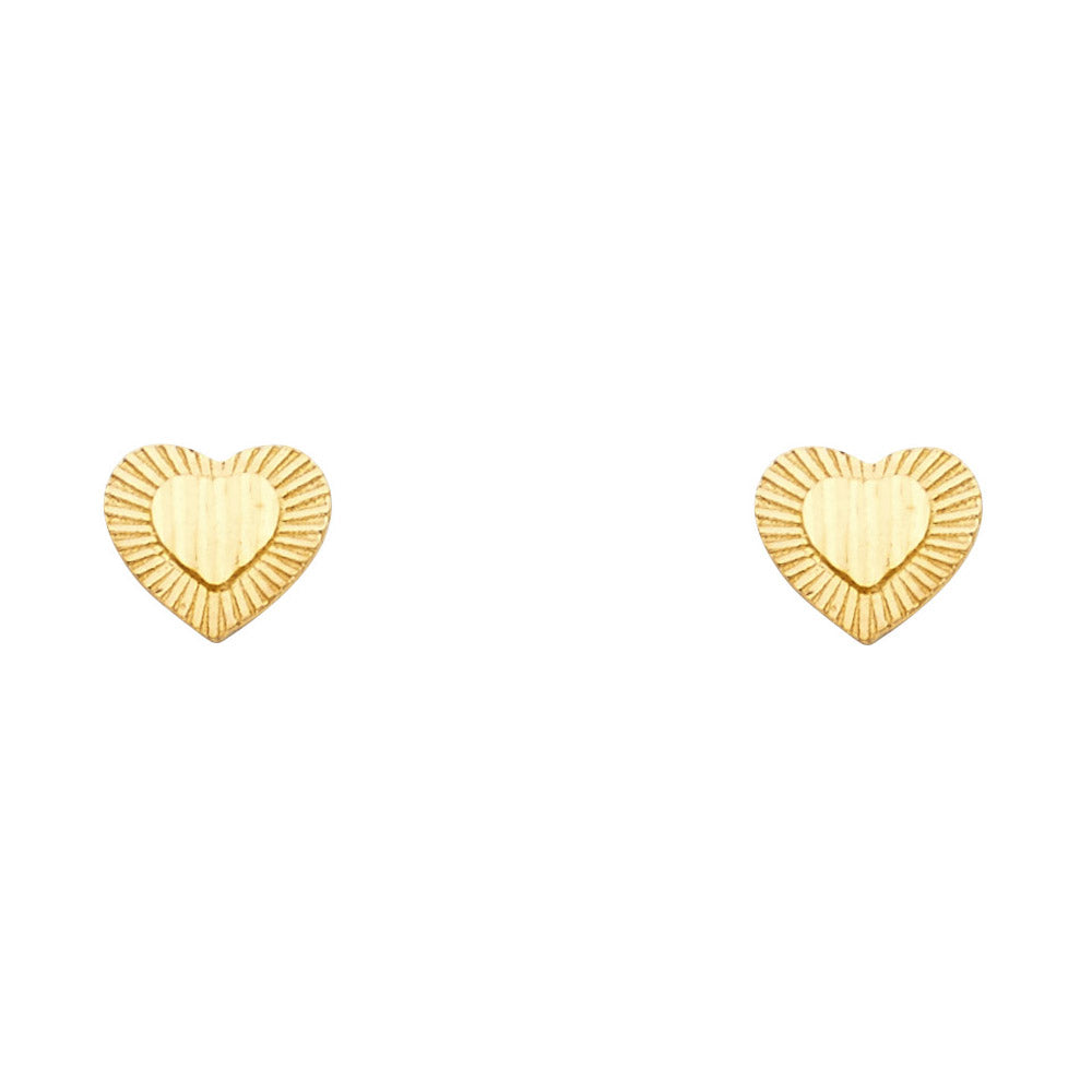 14KY Small Heart Post Earrings