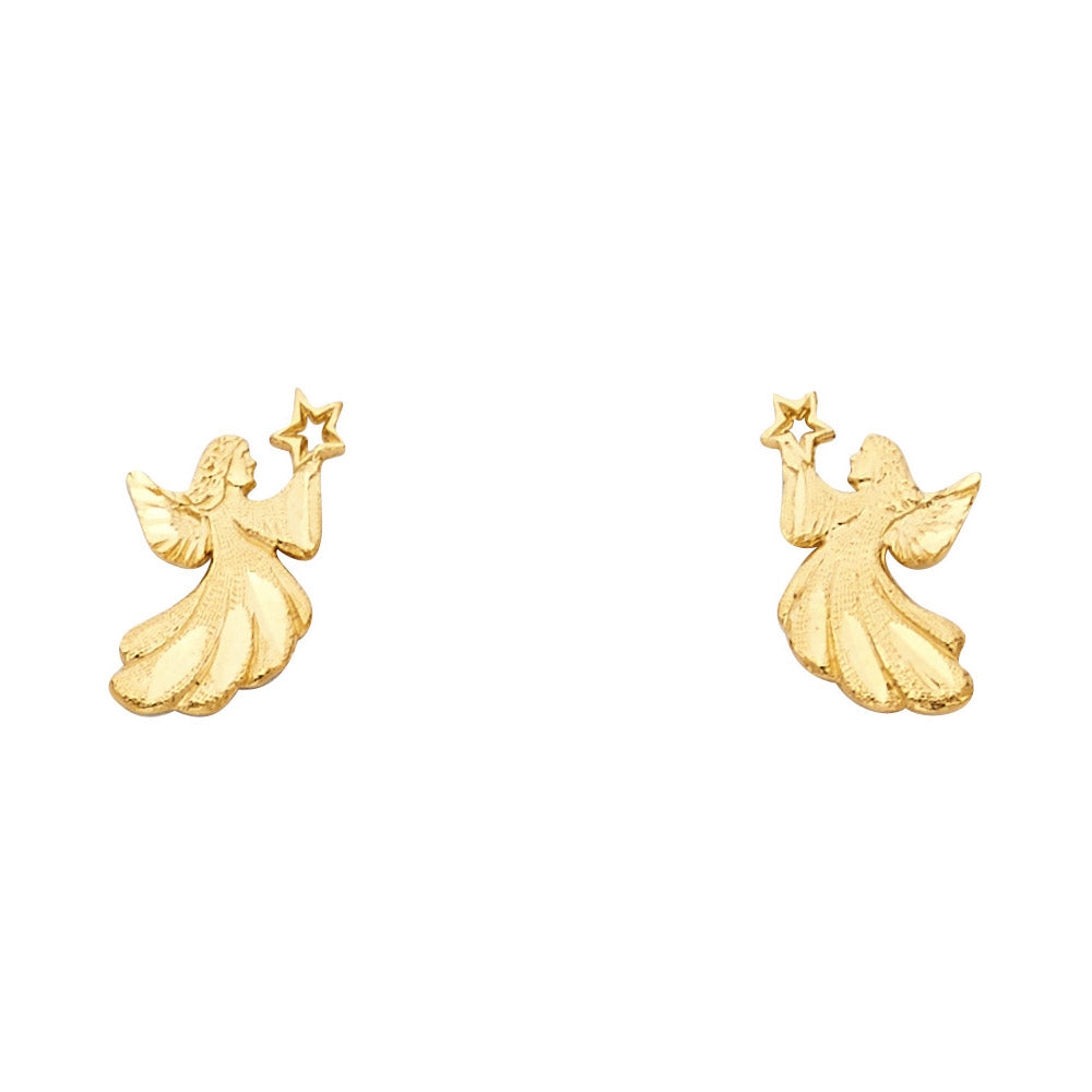 14KY Small Angel Post Earrings