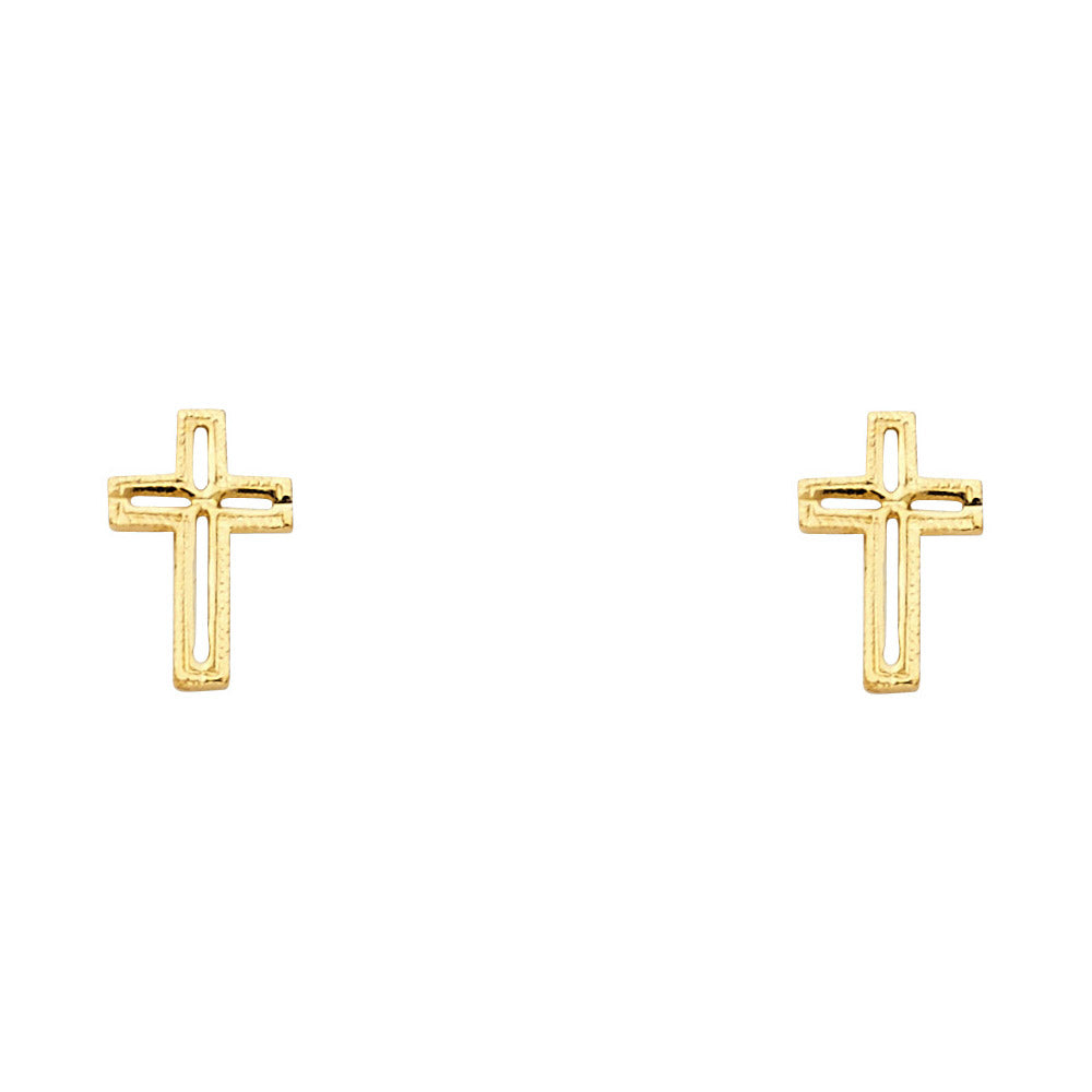 14KY Small Cross Post Earrings