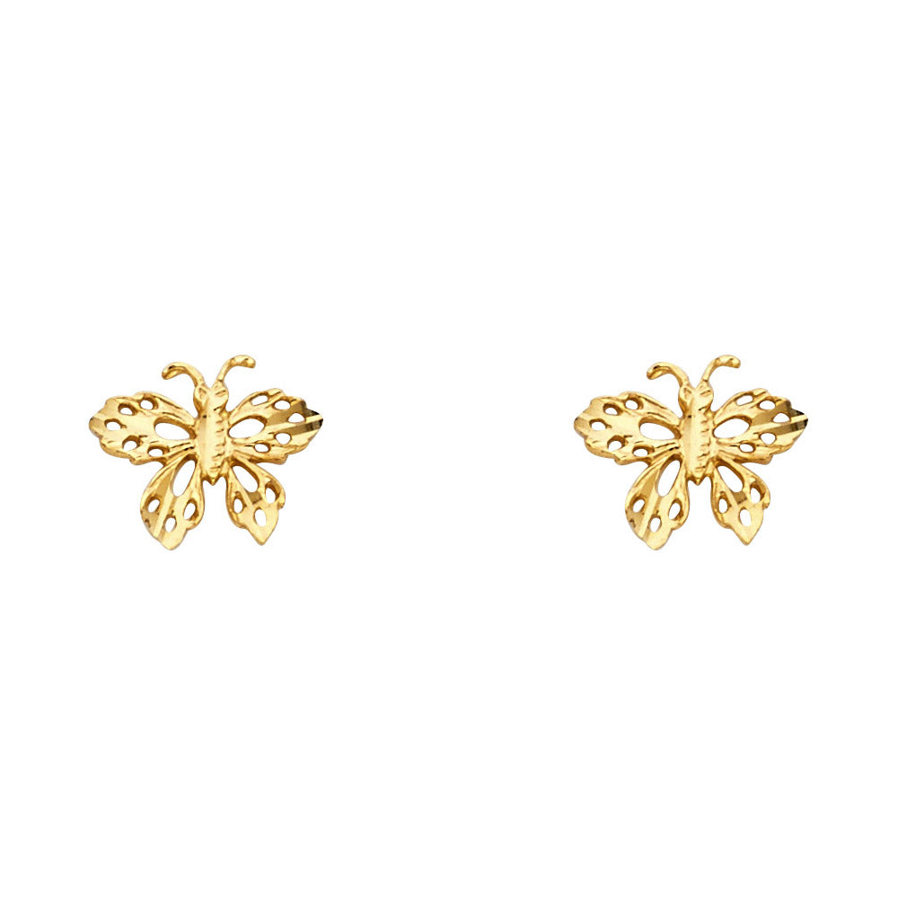 14KY Small Butterfly Post Earrings