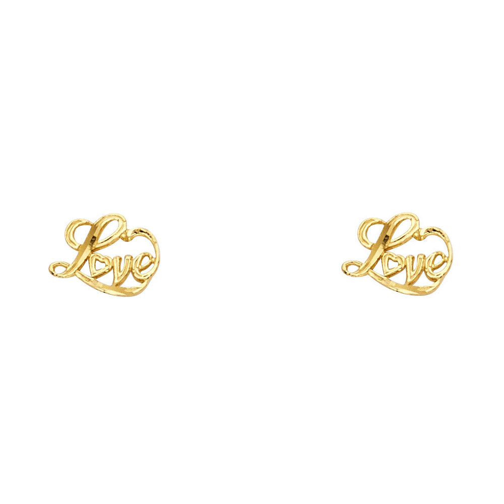 14KY Small Love Post Earrings
