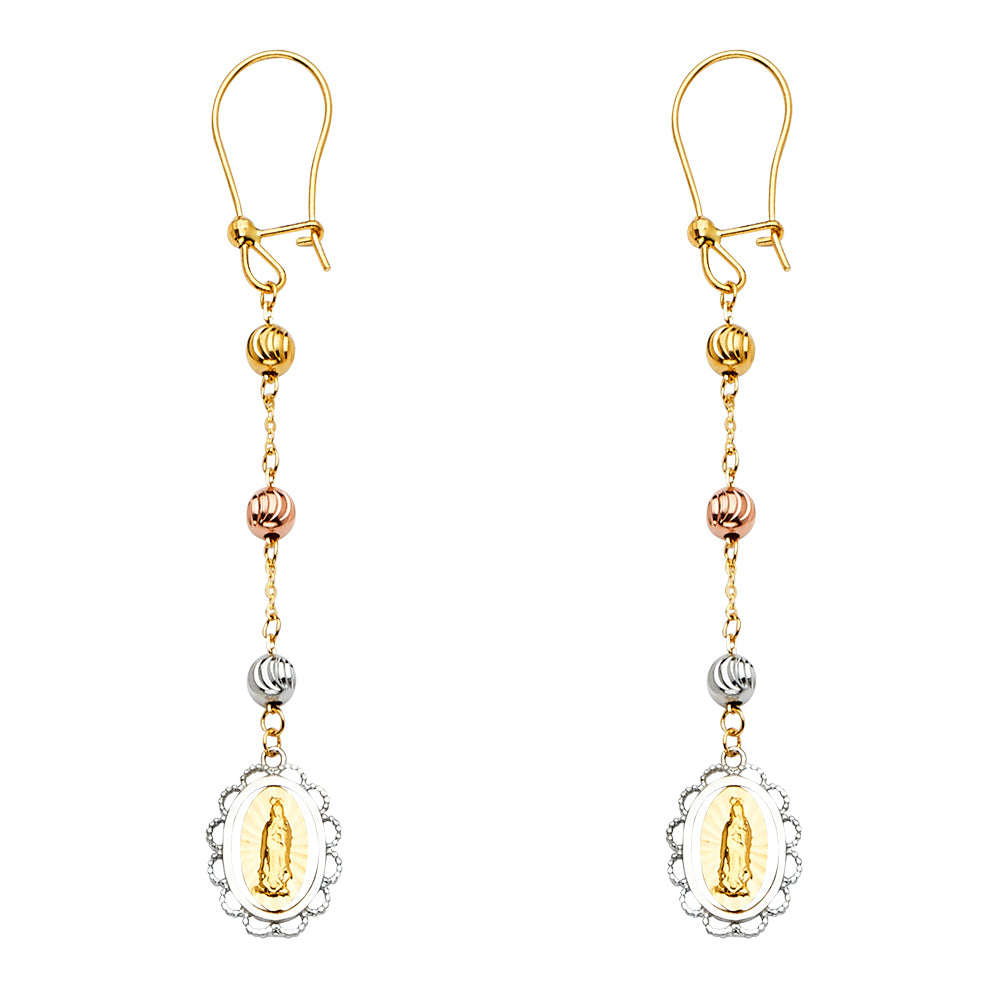 14K 3C Guadalupe Hanging Earrings
