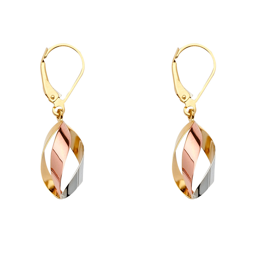 14K 3C Tear Drop Earrings