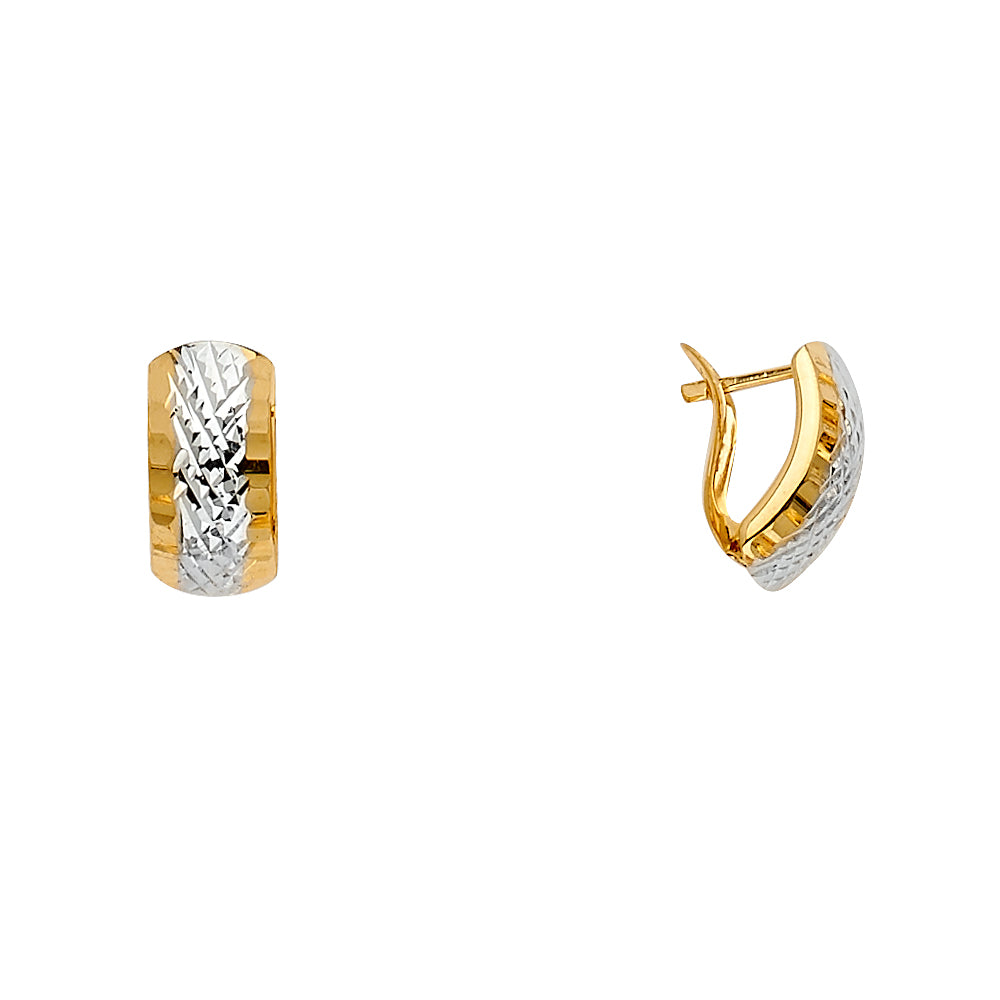 14K 2T Half Huggies Earrings