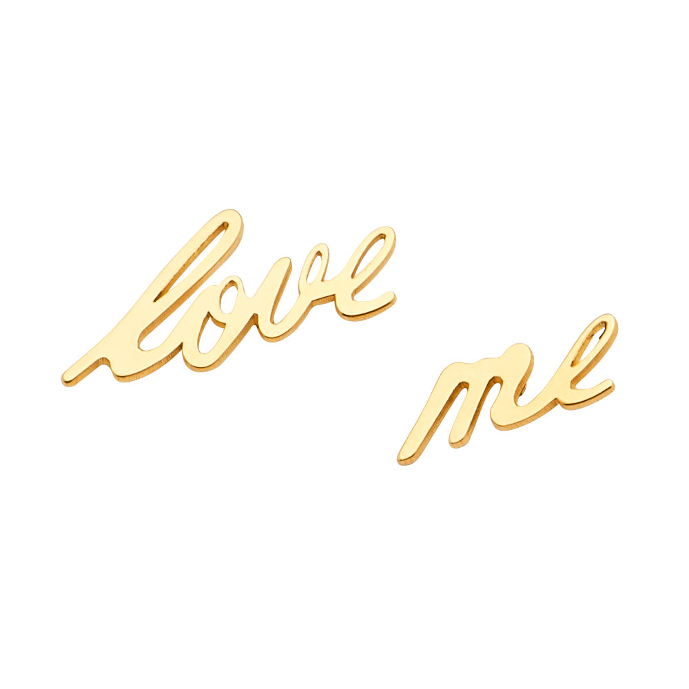 14KY Love Me Earrings with Push-Back
