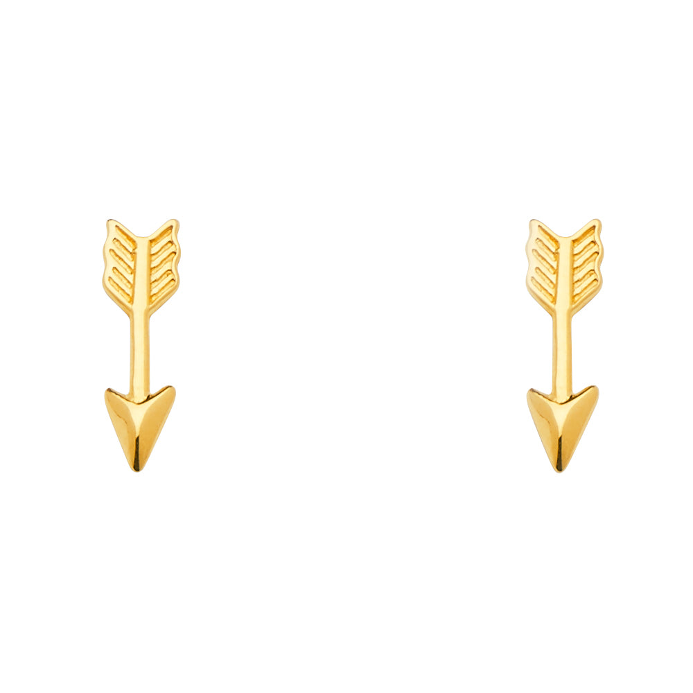 14KY Arrow Earrings with Push-Back