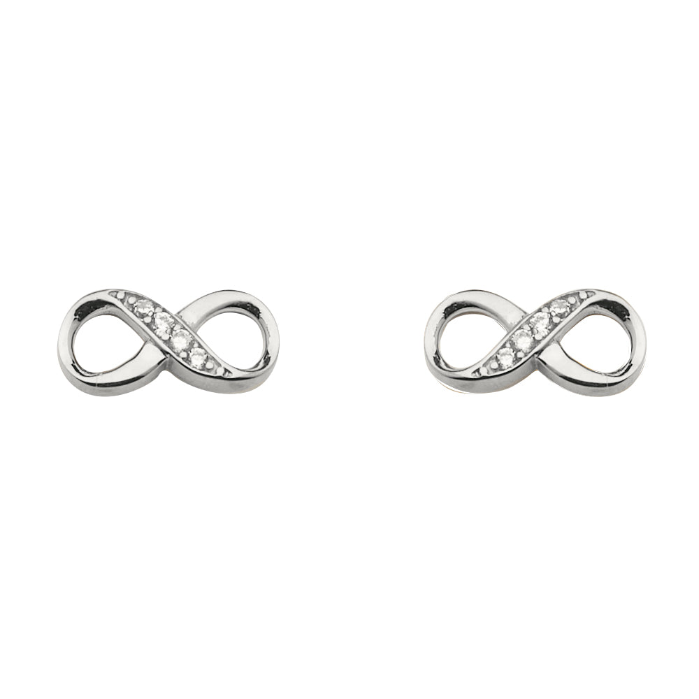 14KW CZ Infinity Earrings with Push-Back