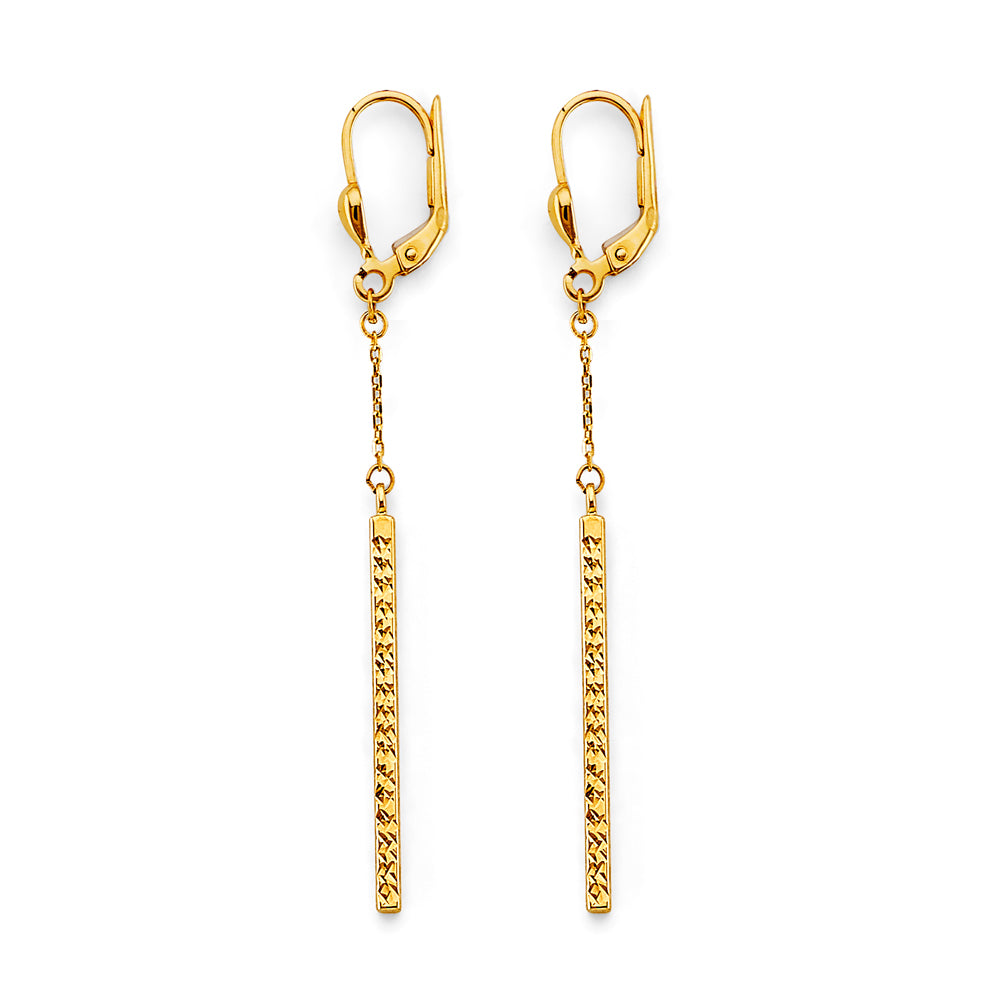 14KY Hanging DC Bar Earrings