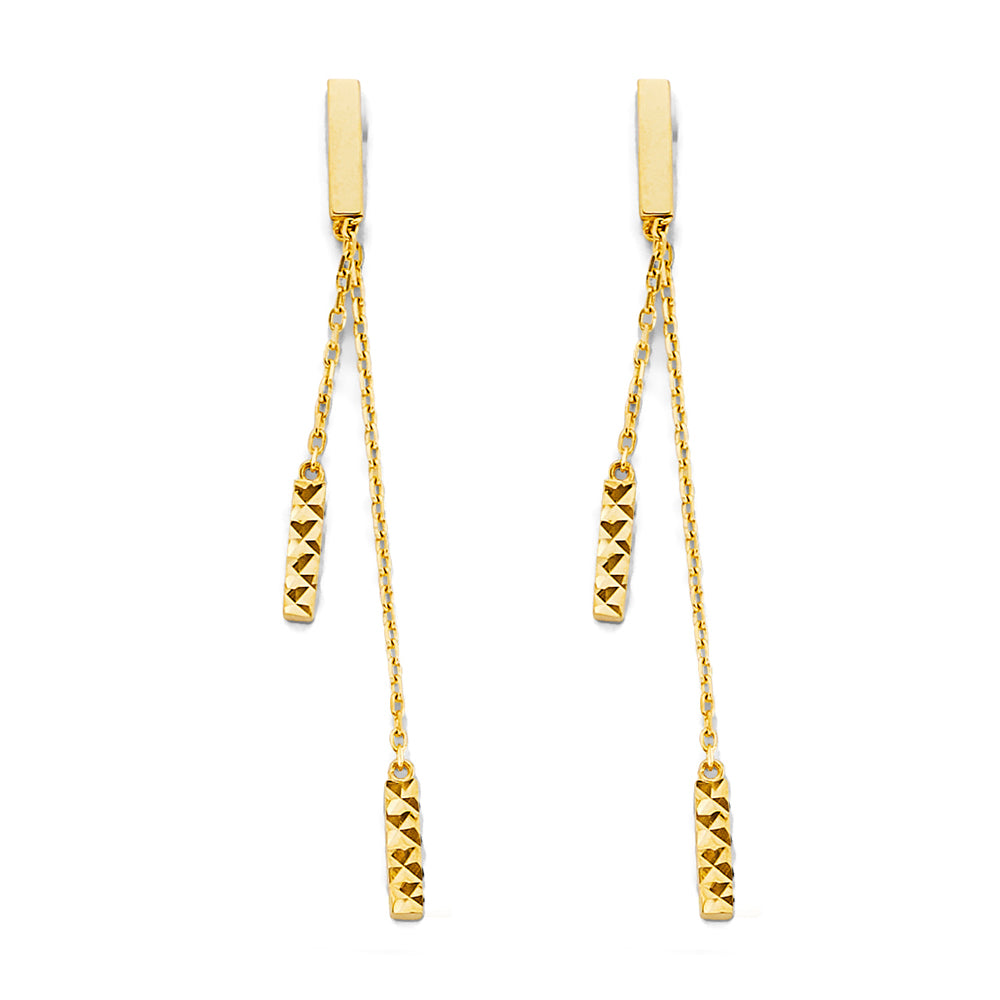 14KY Hanging DC Bar Earrings