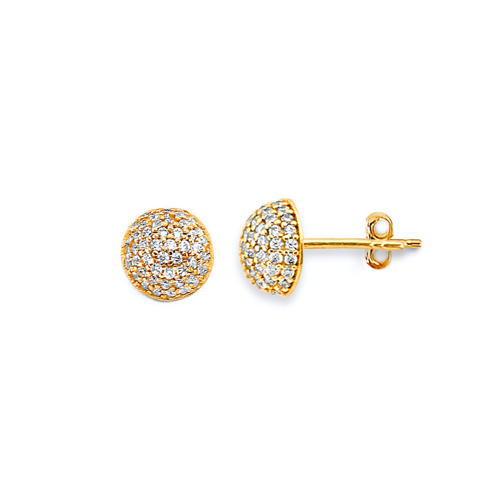 14KY Cluster CZ Push-Back Earrings