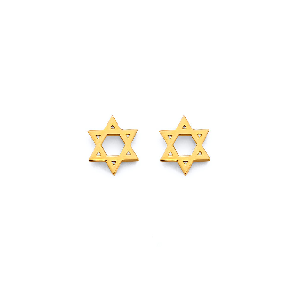14KY Star of David Push-Back Earrings