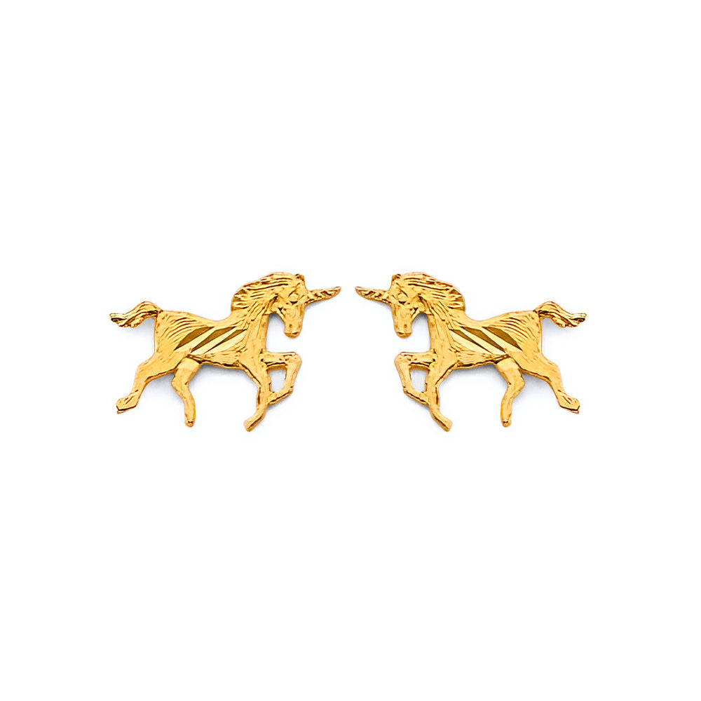 14KY Horse Push-Back Earrings