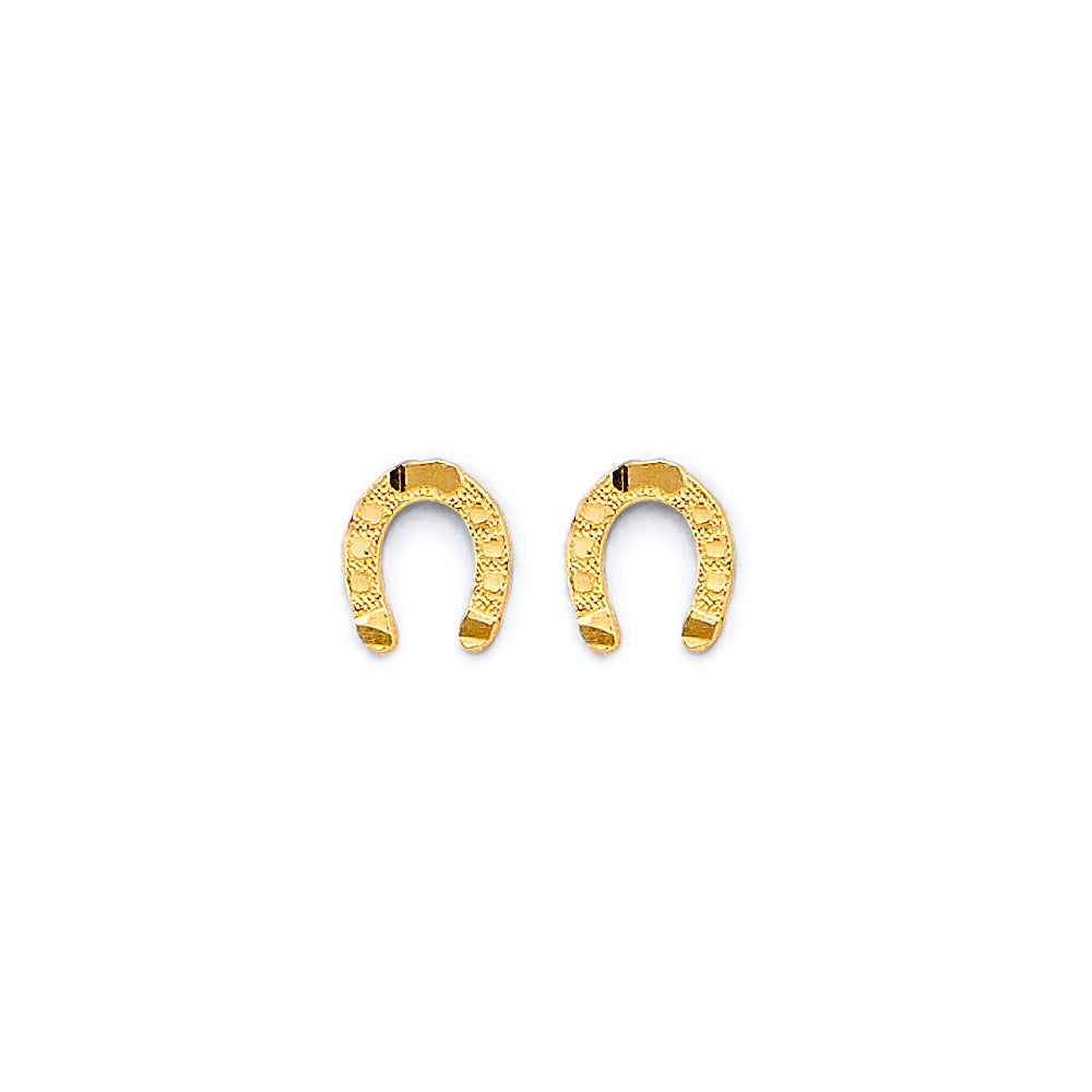 14KY Horseshoe Push-Back Earrings